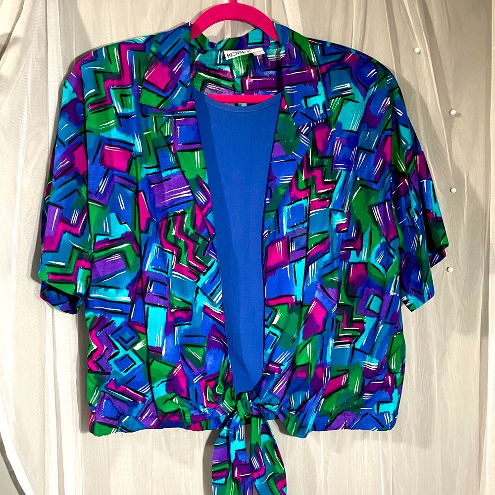 VTG 90s Blue colorful top